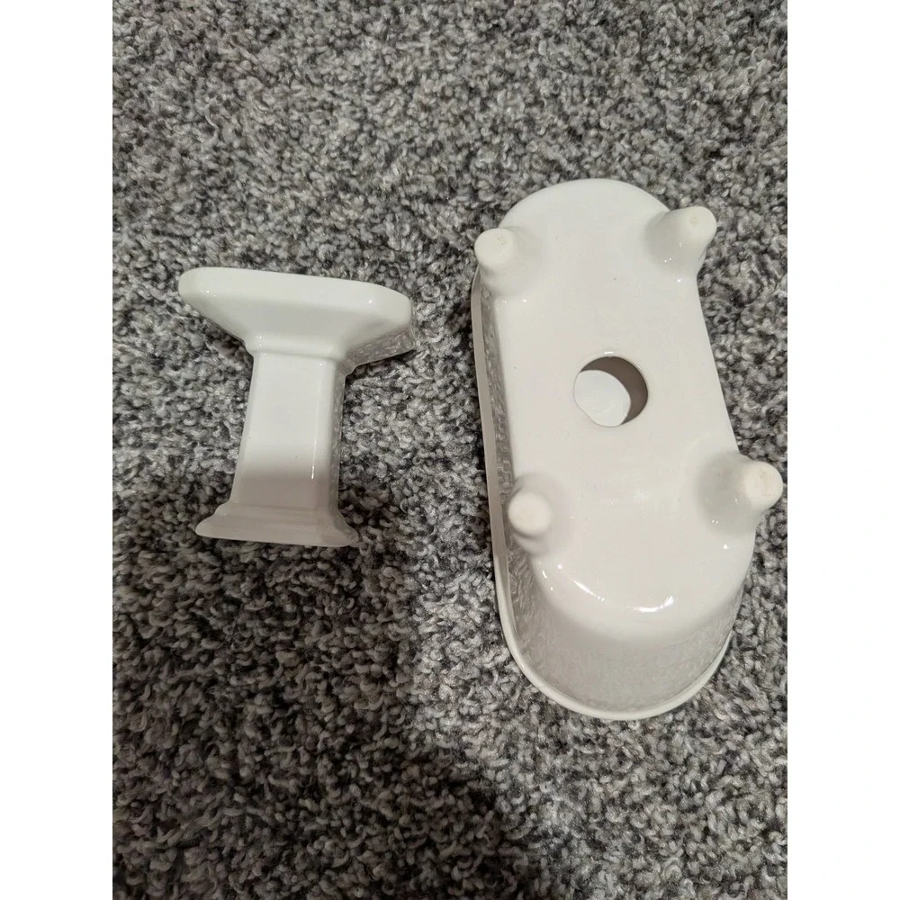 Vintage Dollhouse Miniature Porcelain Ceramic Pedestal Sink Clawfoot Tub White